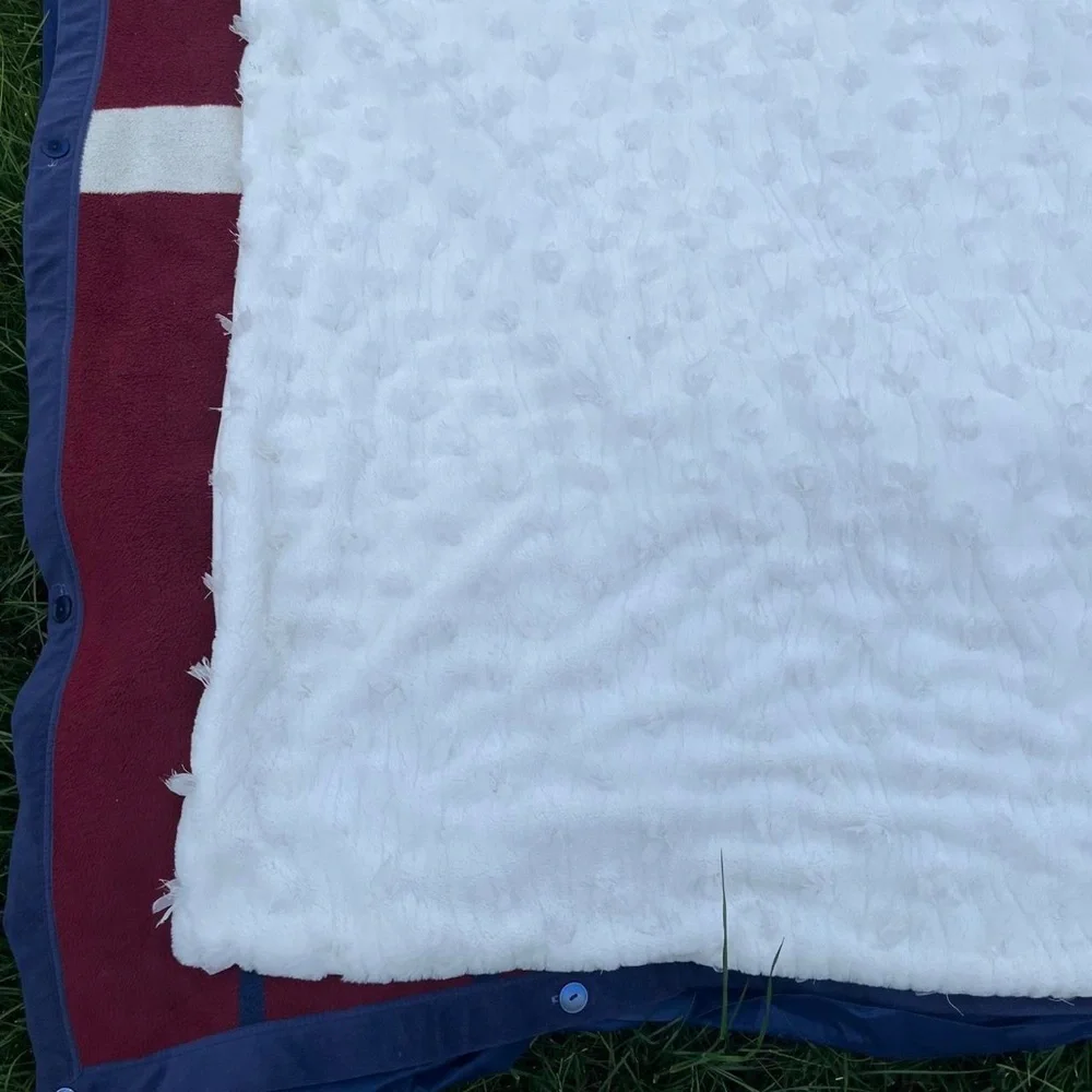 LoveShackFancy x Pottery Barn Teen Sweet Bows Faux Fur Throw White blanket